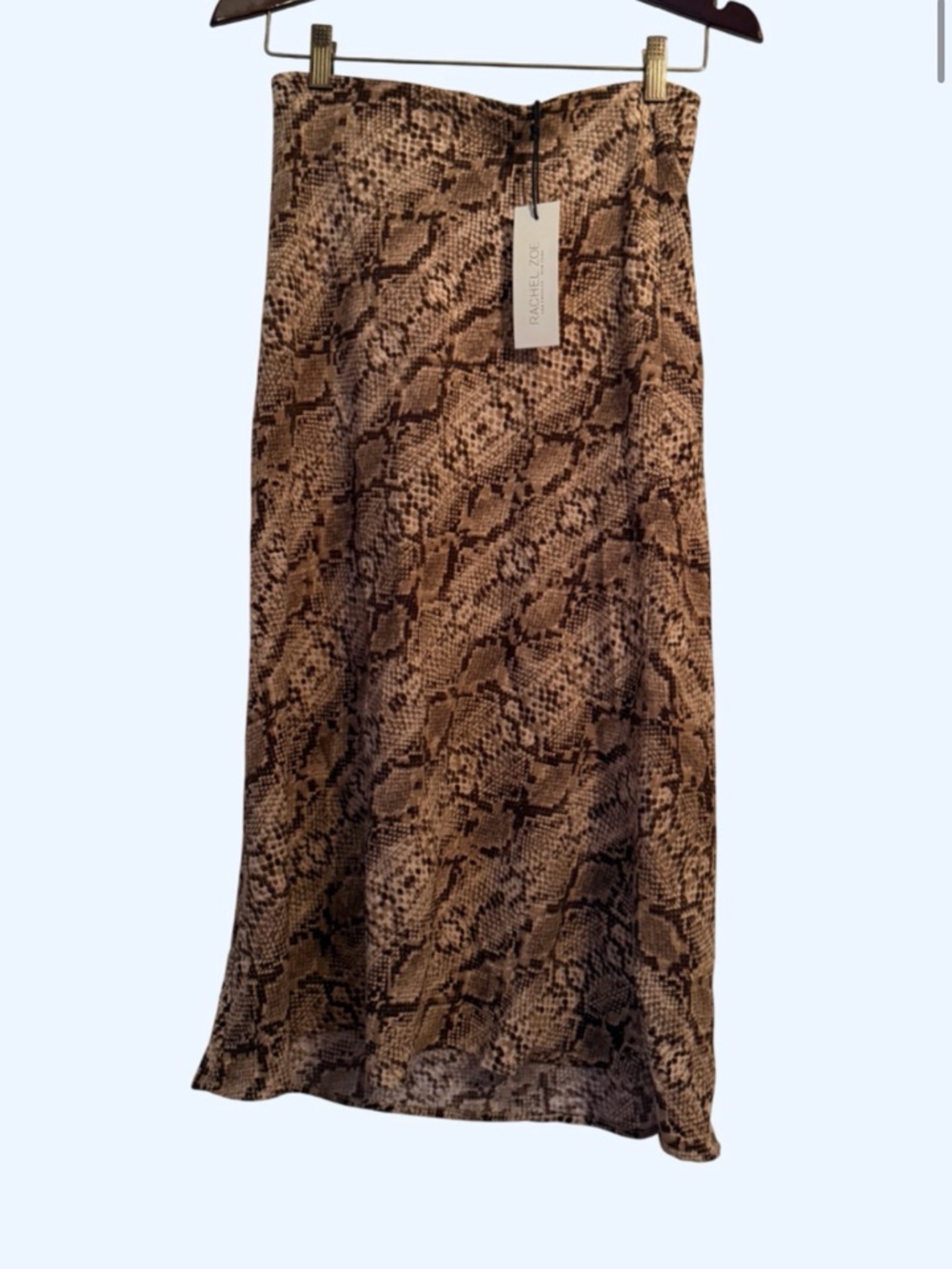 Super Cool Rachel Zoe Brown Snake-Print Maxi Slip Skirt NWT SIZE 2